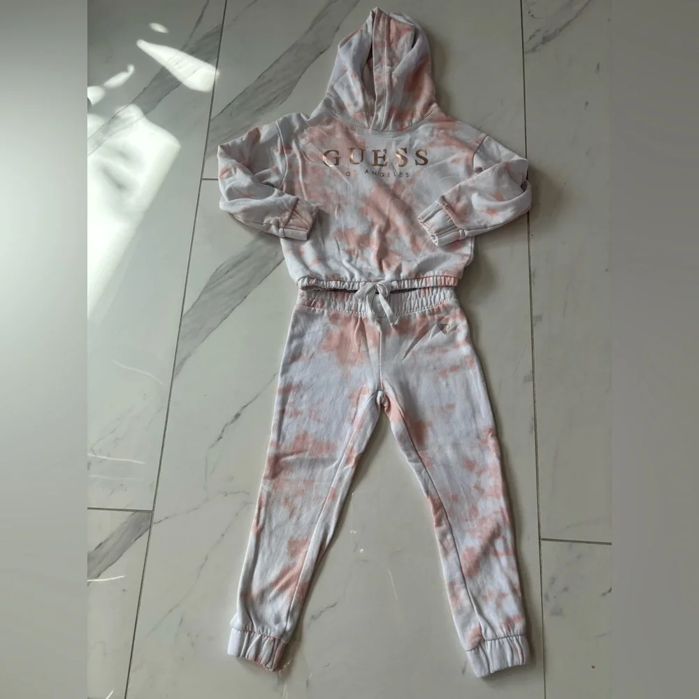 Guess Kids Pink and White Tie-Dye Set - Picture 2 of 8